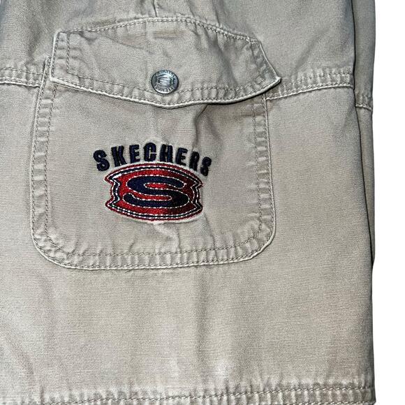 Vintage y2k Skechers khaki carpenter cargo skater baggy pants youth size 6 - Picture 8 of 10